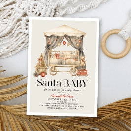 Boho Santa Baby jul Helgdag Crib Baby Shower Inbjudningar