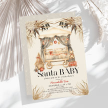 Boho Santa Baby jul Helgdag Crib Baby Shower