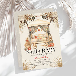 Boho Santa Baby jul Helgdag Crib Baby Shower Inbjudningar