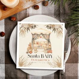 Boho Santa Baby jul Helgdag Crib Baby Shower Pappersservett