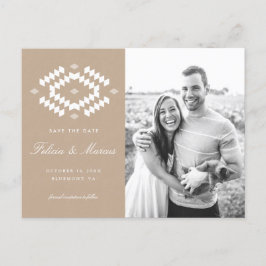 Boho Save Date Postcard, Kraft Meddelande Vykort