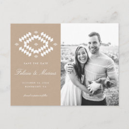 Boho Save Date Postcard, Kraft Meddelande Vykort