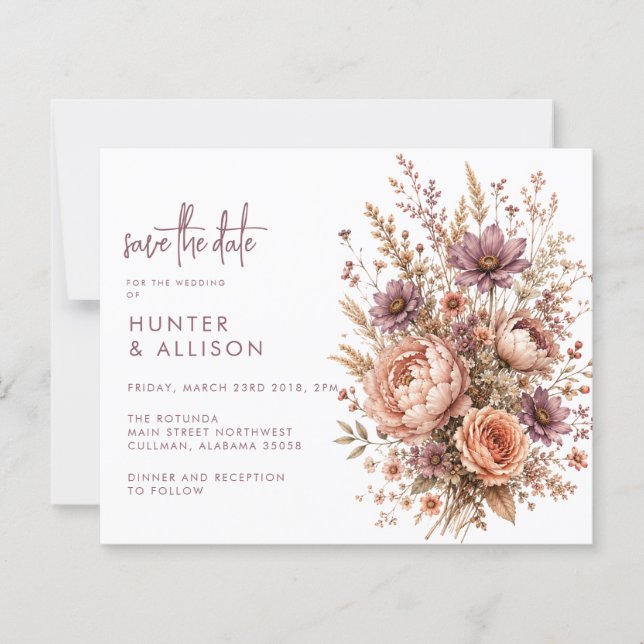 Boho Save the Date | Höst (Framsida)