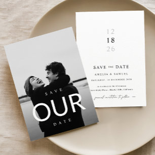 Boho Save the Date, Photo Modern Save the Date (sp Inbjudningar