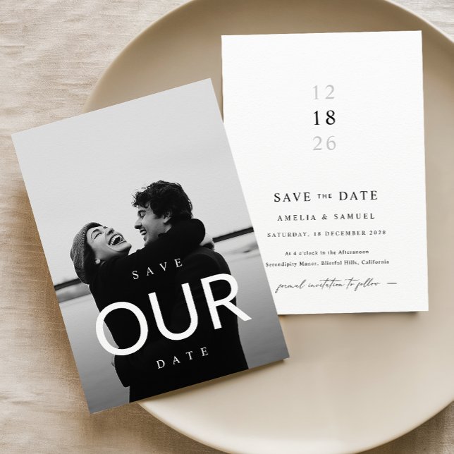 Boho Save the Date, Photo Modern Save the Date (sp Inbjudningar (Skapare uppladdad)