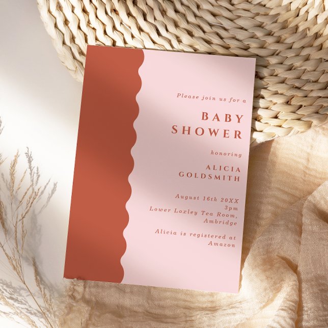 Boho Scalloped Kant Terracotta &  Baby Shower Inbjudningar (Skapare uppladdad)