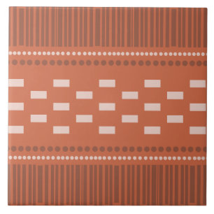 Boho Scandinavian Linjer Dots Rust Kakelplatta