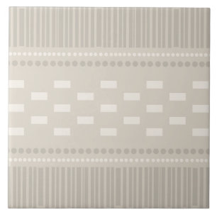 Boho Scandinavian Linjer Dots Taupe Kakelplatta