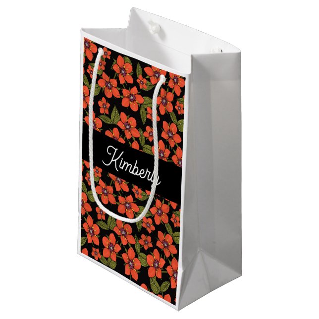 Boho Scarlet Pimpernel Monogram Gift Bag (Framsidan Vinklad)