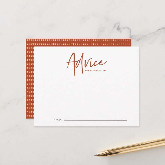 Boho Script Baby Shower Rådgivningskort Vykort (Fram/Back In Situ)