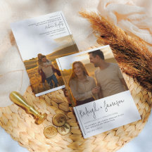 Boho Script & Classic Typography 2 Photos Bröllop