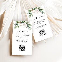 Boho Script Greenery Wedding QR-kod Anteckningskort