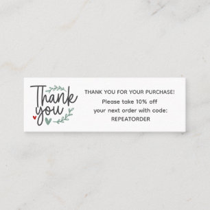 Boho script handskriven logotyp för tack mini visitkort