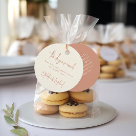 Boho Script Terracotta Cream Bröllop Tack Gåvor Etiketter