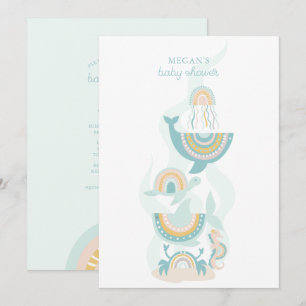 Boho Sea Animal Baby Shower-inbjudan Inbjudningar