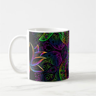 Boho Sea Turtle: Psychedelic Mandala Mönster Kaffemugg