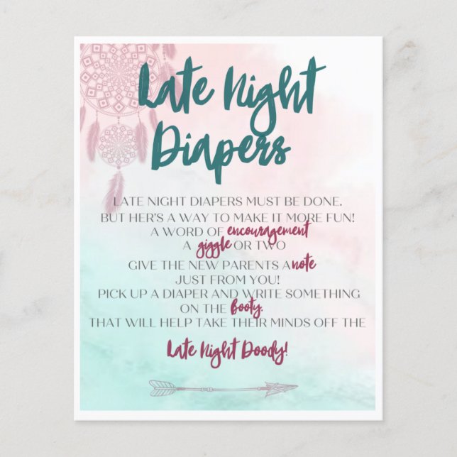 Boho sent Night Diaper Activity (Framsida)
