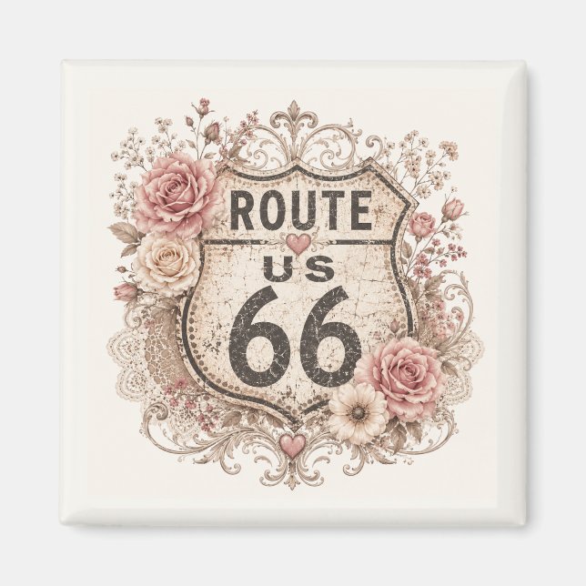 Boho Shabby Chic Morvägen Souvenir Magnet (Framsidan)