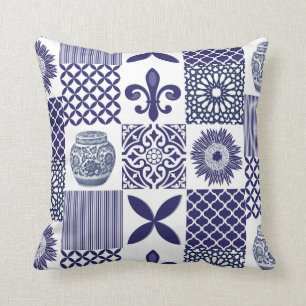 Boho Shabby chic Sunblommor och marockanska platto Kudde