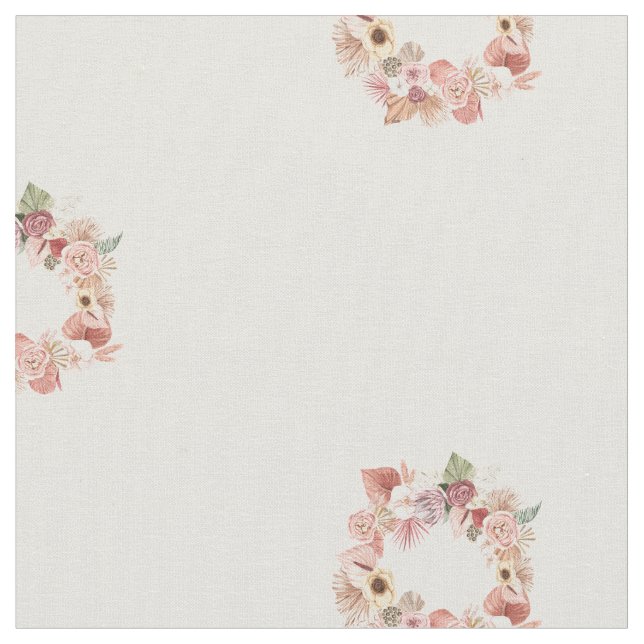 Boho Shandes of Rosa Blommigt Circles Tyg (Närbild)