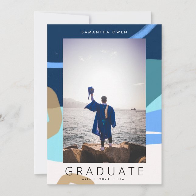 Boho Shapes Modern Photo School Grad Meddelande (Framsida)