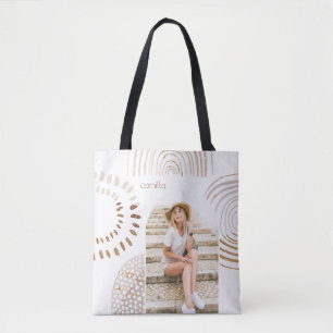 Boho Shapes och Namn med Photo Arch Tygkasse