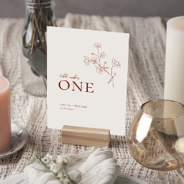 Boho Sienna Terracotta Blommigt Bröllop Bordsnummer
