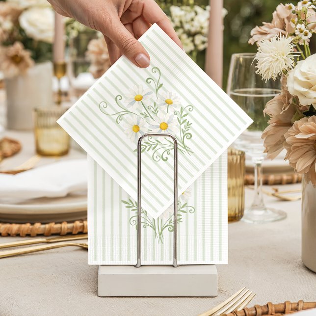 Boho Silly Goose Daisy Sage Green Baby Shower Pappersservett (Skapare uppladdad)