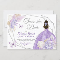 Boho Silver Lilac-Blommigten Quinceañera sparar da