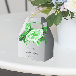 Boho Silver och Grönt Ro Bröllop Presentaskar