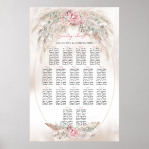 Boho simpel pampas och dammiga sittplatser i ro br poster