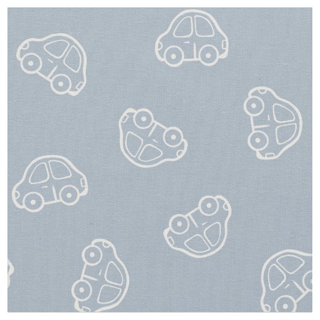Boho Simple Cars Vehicle Modern Cute Boy Blue Tyg (Närbild)