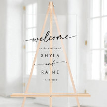 Boho Simple Modern Clear Acrylic Bröllop Välkommen