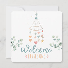 Boho Simplicit Välkommen Little One Baby Meddelande