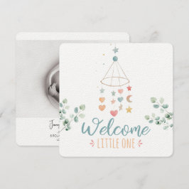 Boho Simplicit Välkommen Little One Baby Meddelande