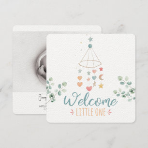 Boho Simplicit Välkommen Little One Baby Meddelande