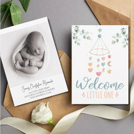 Boho Simplicit Välkommen Little One Baby Meddelande