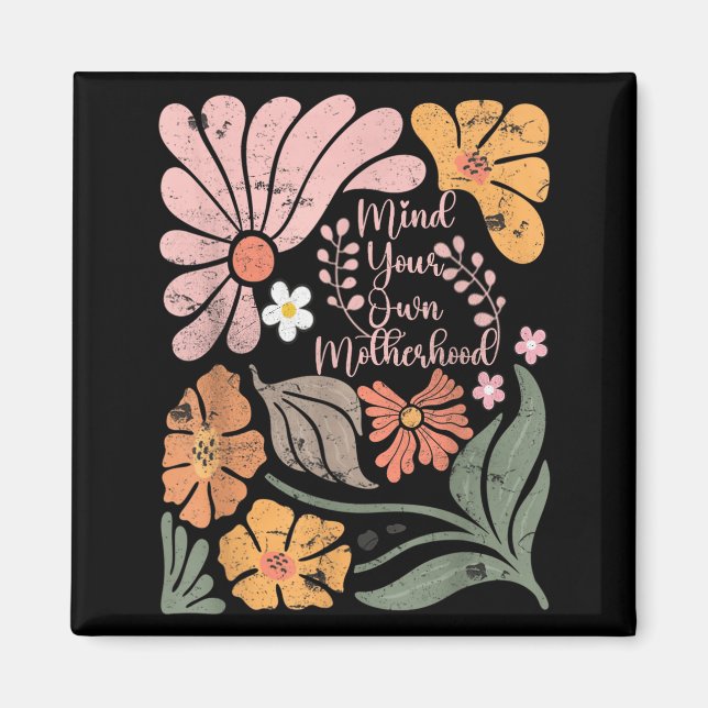 Boho sin egen moderskap retro blommig mors dag magnet (Framsidan)