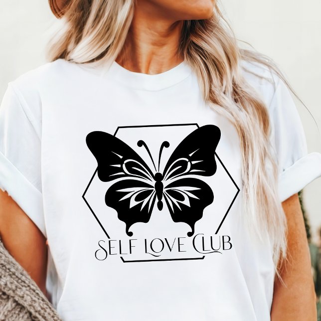 Boho Själv Kärlek Klubb Fjäril Empowerment T Shirt (Skapare uppladdad)