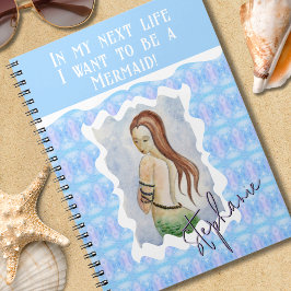 Boho Sjöjungfru Fantasy Watercolor Anpassningsbar Anteckningsbok
