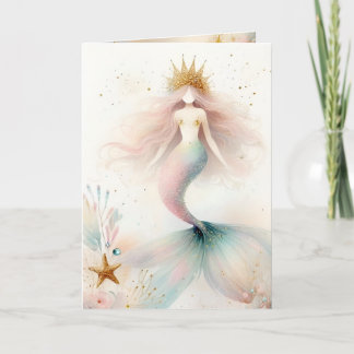 Boho Sjöjungfru Princess Card Tack Kort