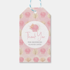 Boho Skal Rosa Hav Babyfirande Presentetikett