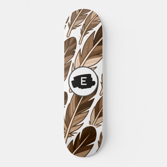 Boho Skateboard - Anpassningsbar Monogram med Brow (Framsida)