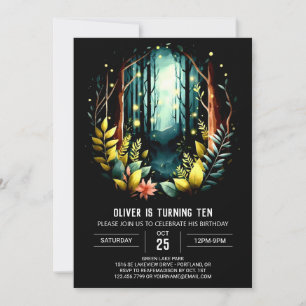 Boho Skogen Printable Woodland Birthday Inbjudningar