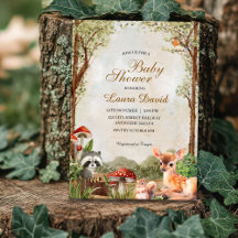 Boho-skogen Skogsdjur Rustic Baby Shower