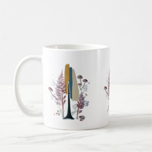 Boho Skogs Abstrakt Penseldrag Klassisk Mugg