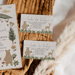 Boho Skogs Böcker för Baby Shower Kort