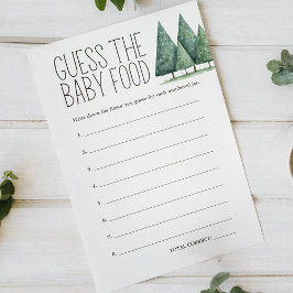 Boho Skogs Djur Baby Shower Gissa Mat Spel Flygblad