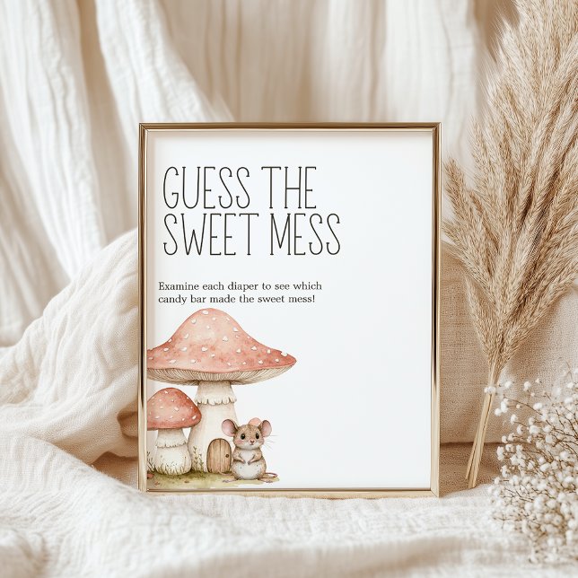 Boho Skogs Djur Baby Shower Gissa Söta Röra Poster (Skapare uppladdad)