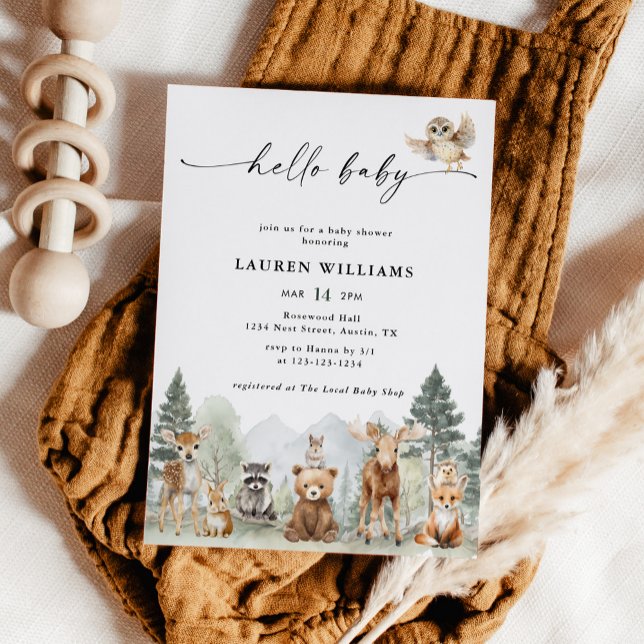 Boho Skogs Djur Baby Shower Inbjudan (Skapare uppladdad)